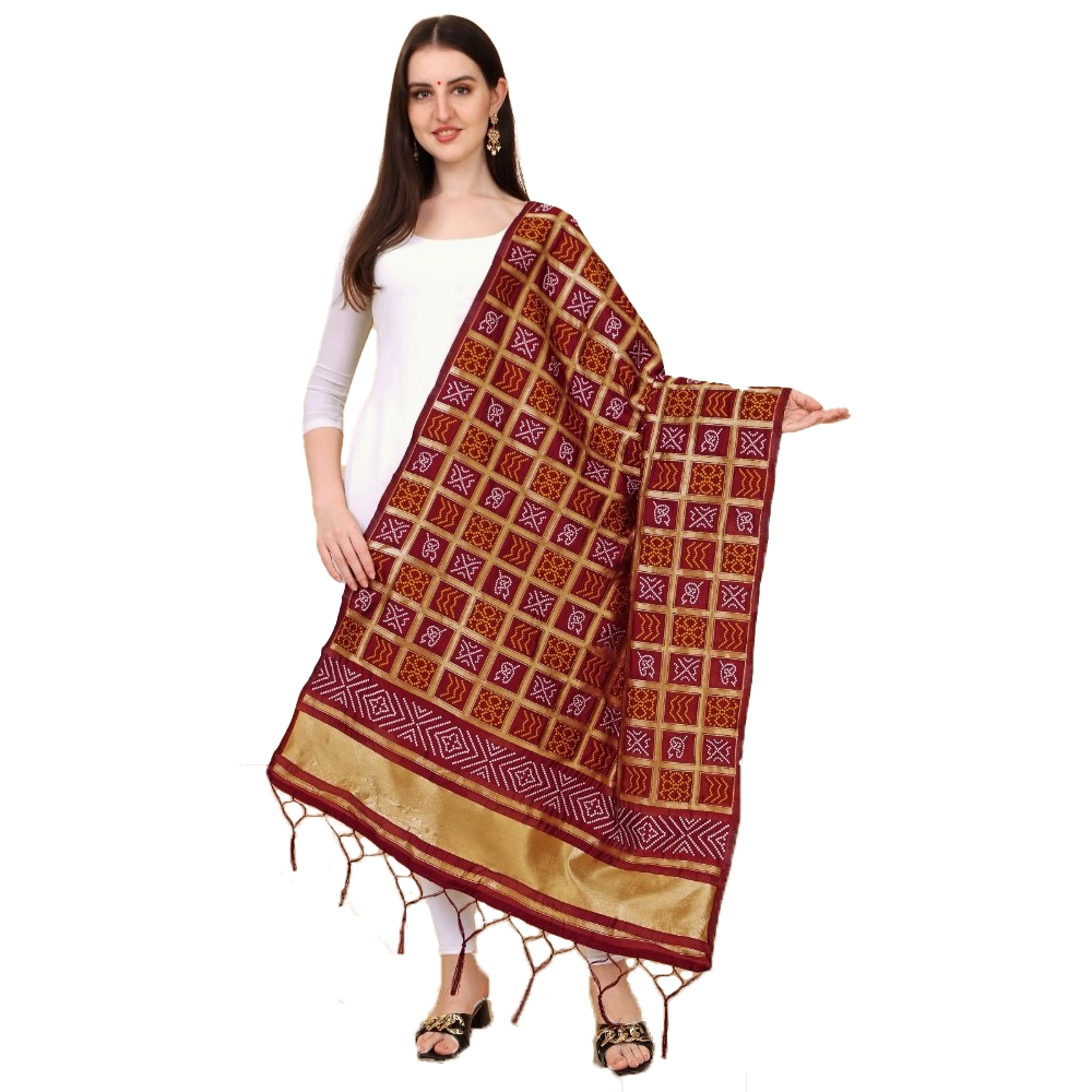 53198001479_2eec256752_o_d-1000x1000-1.webp Generic Women's Silk Pure weaving Work Duppatta (Maroon, Length: 2-2.3 Mtrs) - Image 1