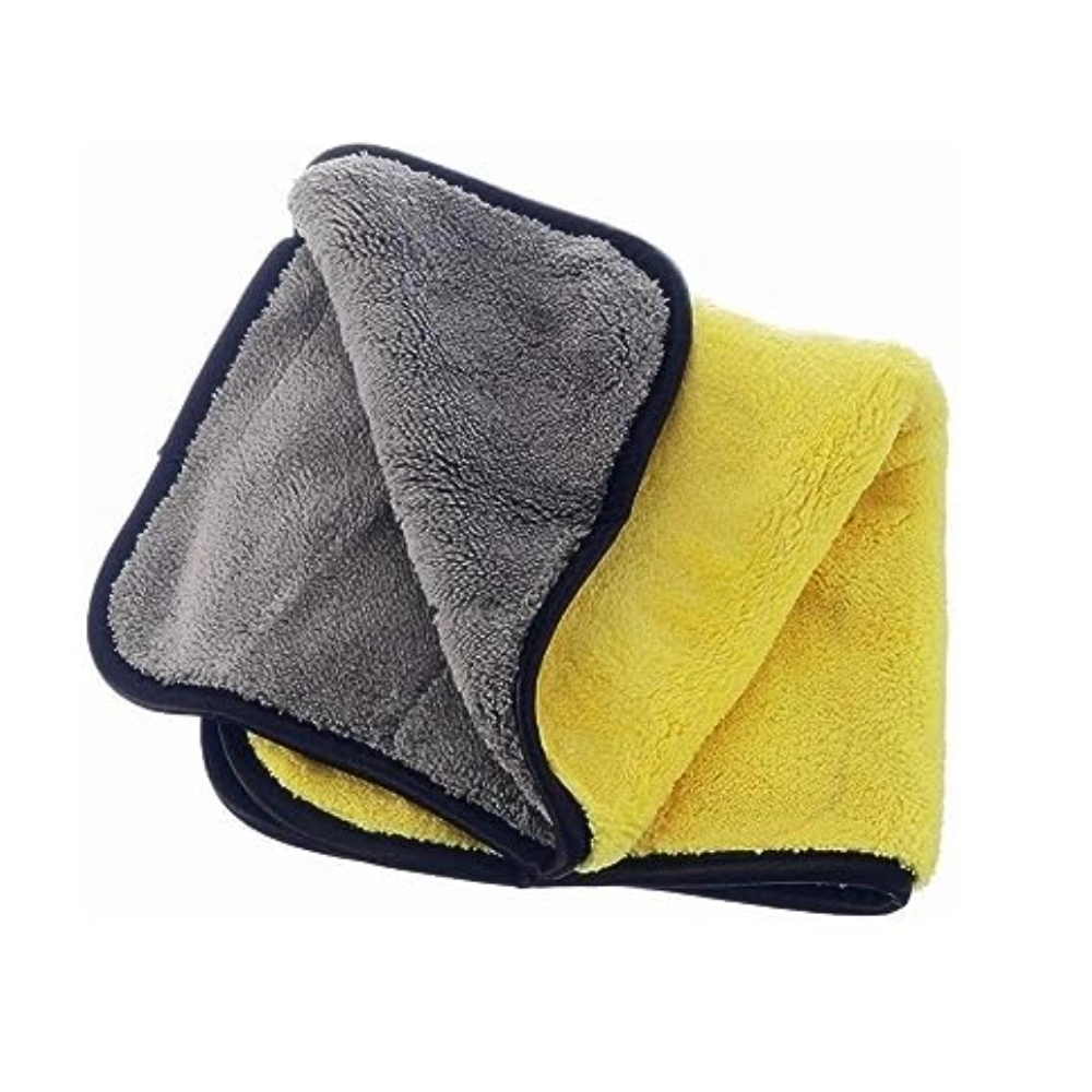 Yellow and Black Microfiber Cloth for Car Cleaning
