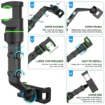 Generic Universal Clip Cell Phone Holder Multi-Joint Flexible Adjustment For Car Rear View Mirror Back Seat Video Stand (Black) - Image 3