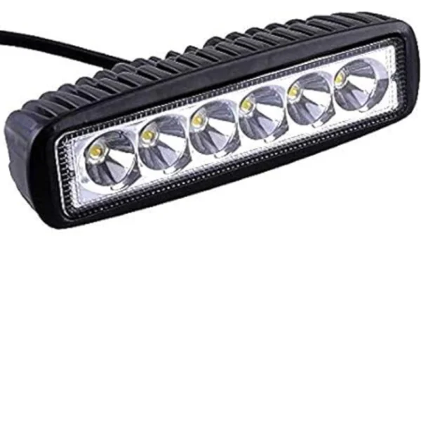 Black 6 LED Straight Fog Lights Projector Lens for Bikes