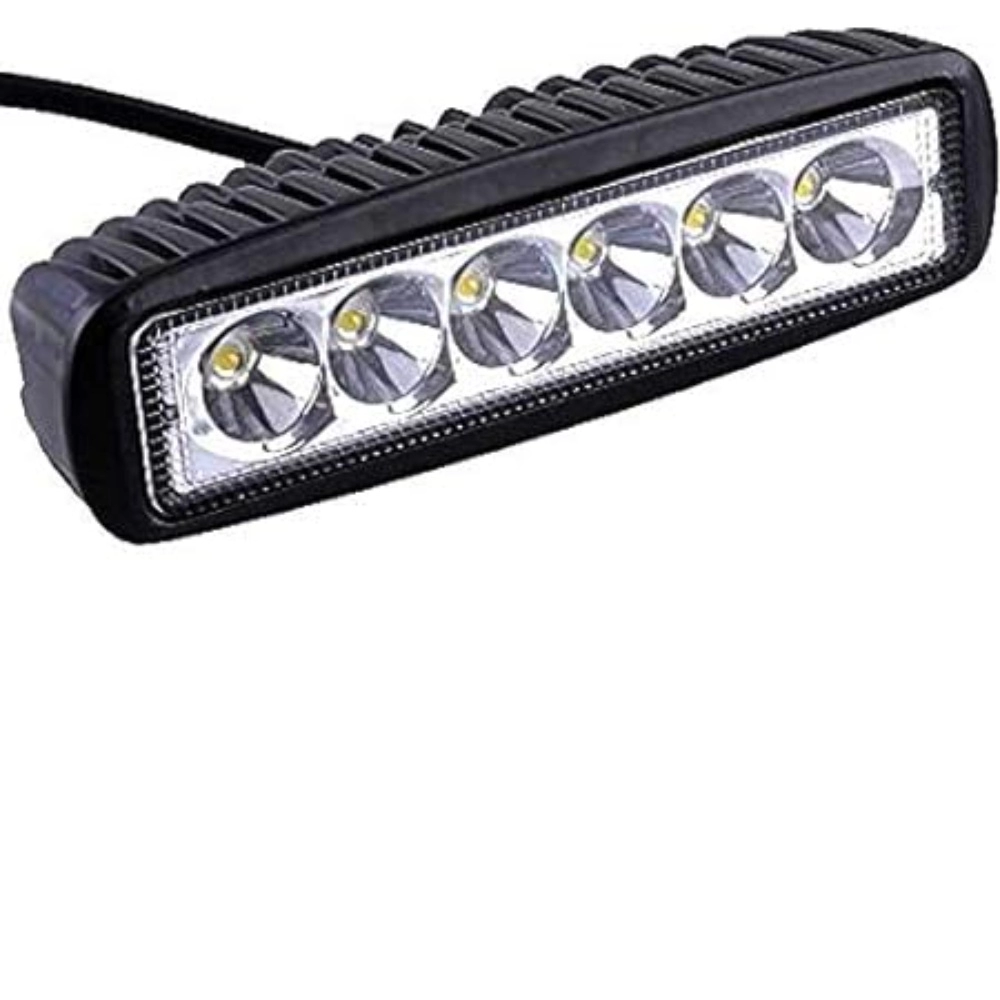 Black 6 LED Straight Fog Lights Projector Lens for Bikes