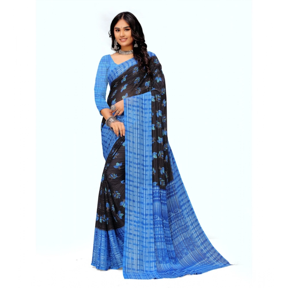 53304568896_fab1fcfc40_o_d-1000x1000-1.webp Generic Women's Georgette Printed Saree With Unstitched Blouse (Blue) - Image 1