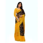 Generic Women's Georgette Printed Saree With Unstitched Blouse (Yellow) - Image 2