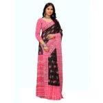 Generic Women's Georgette Printed Saree With Unstitched Blouse (Pink) - Image 2
