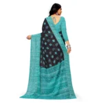 Generic Women's Georgette Printed Saree With Unstitched Blouse (Skyblue) - Image 3
