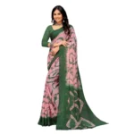 Green Georgette Printed Saree for Women