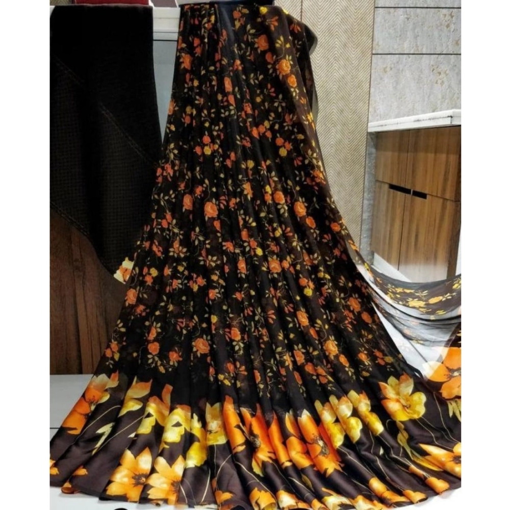 53312266807_8c0fb7f294_o_d-1000x1000-1.webp Generic Women's Satin Patta Printed Saree With Unstitched Blouse (Brown) - Image 1