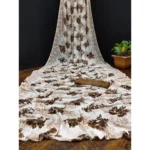 Coffee Georgette Printed Saree for Women