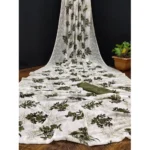Green Georgette Printed Saree for Women