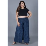 Women's Blue Palazzo Pants - Angle 2