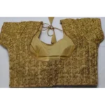 Generic Women's Silk Embroidered Padded Cup Readymade Blouse (Beige, Size: Free Size) - Image 2