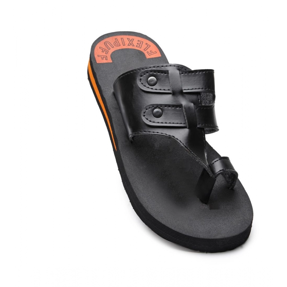 Black Unisex Rubber Lightweight Slippers