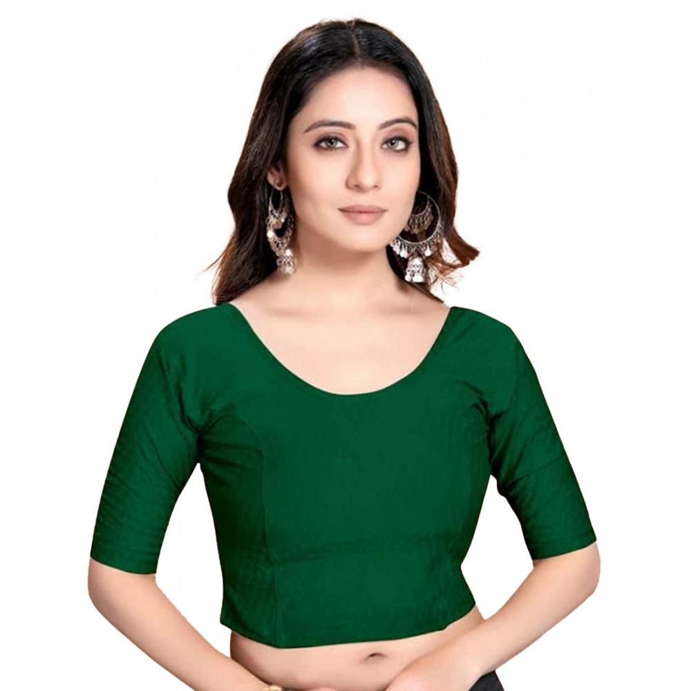 53449332932_b25c3357c9_o_d-1000x1000-1.webp Generic Women's Cotton Lycra Blend Solid Non Padded Readymade Blouse (Dark Green, Size: Free Size) - Image 1