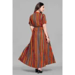 Generic Women's Casual 3/4 Sleeve Viscose Rayon Strip Kurti (Multicolor) - Image 5