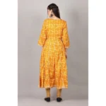 Generic Women's Casual 3/4 Sleeve Cotton Blend Printed Kurti (Yellow) - Image 5