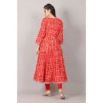 Generic Women's Casual 3/4 Sleeve Cotton Blend Printed Kurti (Red) - Image 5