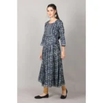 Generic Women's Casual 3/4 Sleeve Cotton Blend Printed Kurti (Dark Blue) - Image 3