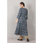 Generic Women's Casual 3/4 Sleeve Cotton Blend Printed Kurti (Dark Blue) - Image 5