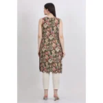 Generic Women's Casual Sleeveless Viscose Rayon Printed Kurti (Green) - Image 5