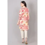 Generic Women's Casual 3/4 Sleeve Viscose Rayon Printed Kurti (Pink) - Image 5