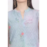 Green Cotton Blend Kurti - Angle 2