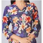 Generic Women's Casual 3/4 Sleeve Viscose Rayon Printed Kurti (Blue) - Image 2