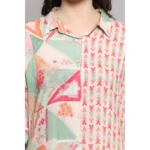 Generic Women's Casual 3/4 Sleeve Viscose Rayon Printed Kurti (Pink) - Image 2