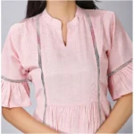 Generic Women's Casual Short Sleeve Silk Blend Printed Kurti (Pink) - Image 2