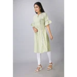Generic Women's Casual Short Sleeve Silk Blend Printed Kurti (Green) - Image 3