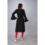 Generic Women's Casual Full Sleeve Viscose Rayon Printed Kurti (Black) - Image 5