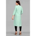 Generic Women's Casual 3/4 Sleeve Viscose Rayon Printed Kurti (Light Blue) - Image 5