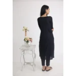 Generic Women's Casual 3/4 Sleeve Viscose Rayon Printed Kurti (Black) - Image 5