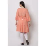 Generic Women's Casual 3/4 Sleeve Viscose Rayon Printed Kurti (Orange) - Image 5