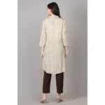 Generic Women's Casual 3/4 Sleeve Viscose Rayon Printed Kurti (Beige) - Image 5