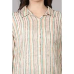 Generic Women's Casual 3/4 Sleeve Viscose Rayon Printed Kurti (Beige) - Image 2