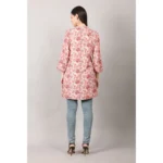 Generic Women's Casual 3/4 Sleeve Viscose Rayon Printed Kurti (Pink) - Image 5