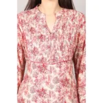 Generic Women's Casual 3/4 Sleeve Viscose Rayon Printed Kurti (Pink) - Image 2