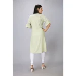 Generic Women's Casual Short Sleeve Silk Blend Printed Kurti (Green) - Image 5