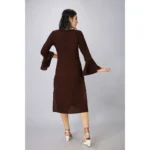 Generic Women's Casual Full Sleeve Viscose Rayon Printed Kurti (Brown) - Image 5