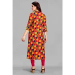 Generic Women's Casual 3/4 Sleeve Tussar Silk Printed Kurti (Pink) - Image 5