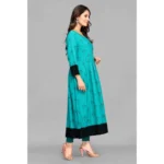 Generic Women's Casual 3/4 Sleeve Viscose Rayon Printed Kurti (Dark Green) - Image 2
