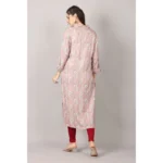 Generic Women's Casual 3/4 Sleeve Viscose Rayon Printed Kurti (Pink) - Image 5