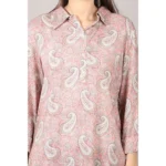Generic Women's Casual 3/4 Sleeve Viscose Rayon Printed Kurti (Pink) - Image 2
