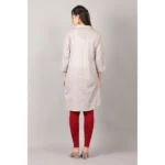 Generic Women's Casual 3/4 Sleeve Cotton Blend Printed Kurti (Grey) - Image 5