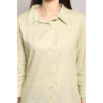 Generic Women's Casual 3/4 Sleeve Cotton Blend Printed Kurti (Green) - Image 2