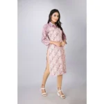 Generic Women's Casual 3/4 Sleeve Viscose Rayon Printed Kurti (Pink) - Image 3