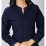 Generic Women's Casual Full Sleeve Viscose Rayon Printed Kurti (Dark Blue) - Image 2