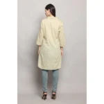 Generic Women's Casual 3/4 Sleeve Cotton Blend Printed Kurti (Green) - Image 5