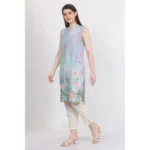 Green Cotton Blend Kurti - Angle 3