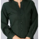 Generic Women's Casual Full Sleeve Viscose Rayon Printed Kurti (Dark Green) - Image 2